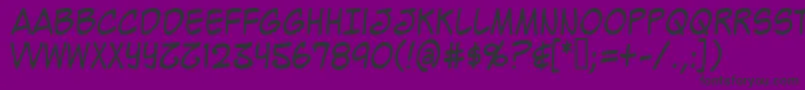 Fonte Mighzc – fontes pretas em um fundo violeta