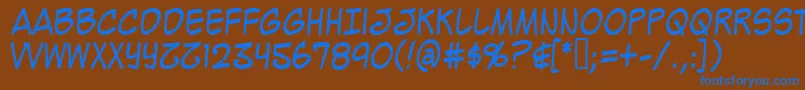Mighzc-Schriftart – Blaue Schriften auf braunem Hintergrund