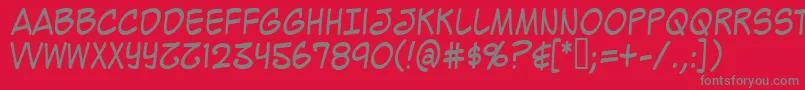 Czcionka Mighzc – szare czcionki na czerwonym tle