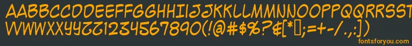 フォントMighzc – 黒い背景にオレンジの文字