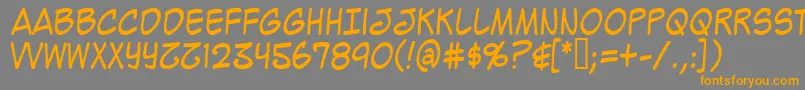 フォントMighzc – オレンジの文字は灰色の背景にあります。