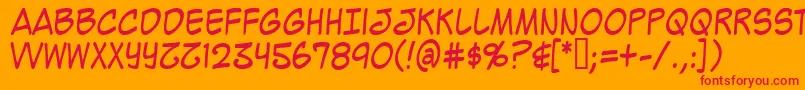 Fonte Mighzc – fontes vermelhas em um fundo laranja