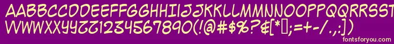 Czcionka Mighzc – żółte czcionki na fioletowym tle