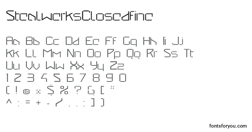 Шрифт StealwerksClosedfine – алфавит, цифры, специальные символы