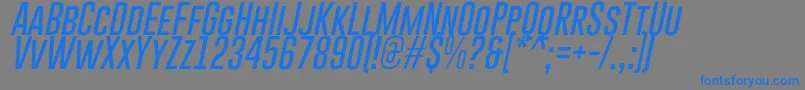 GoboldThinItalic Font – Blue Fonts on Gray Background