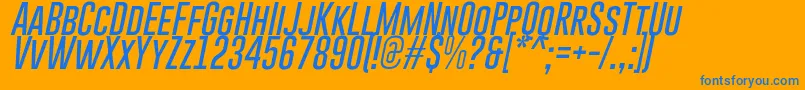 GoboldThinItalic Font – Blue Fonts on Orange Background