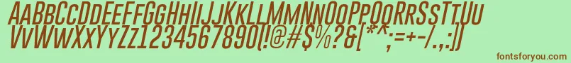 GoboldThinItalic Font – Brown Fonts on Green Background