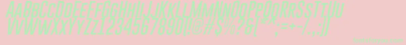 GoboldThinItalic-Schriftart – Grüne Schriften auf rosa Hintergrund