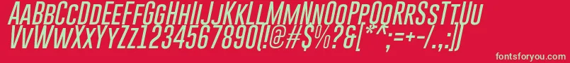 GoboldThinItalic Font – Green Fonts on Red Background