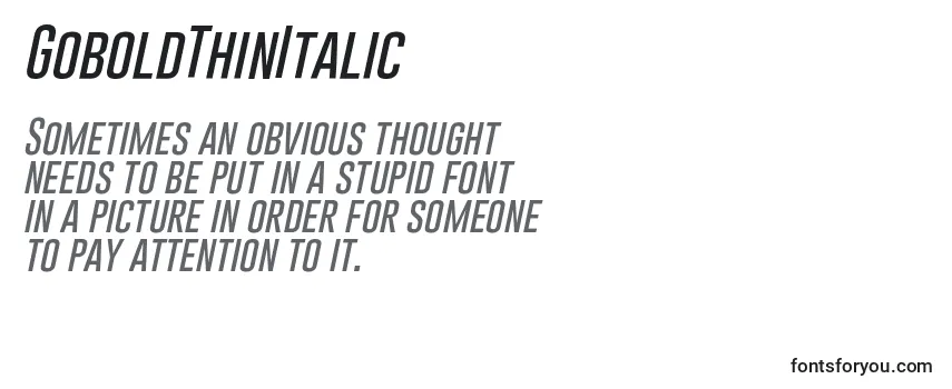 Review of the GoboldThinItalic Font