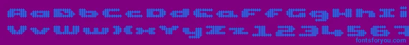 UpTinyLcdFourDecoc Font – Blue Fonts on Purple Background