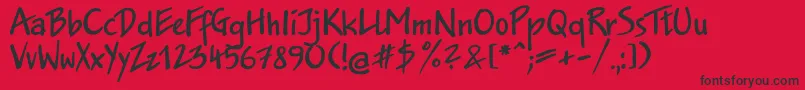 JakobttBold Font – Black Fonts on Red Background
