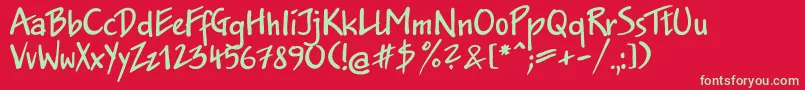 JakobttBold Font – Green Fonts on Red Background