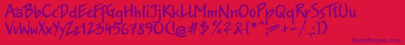 JakobttBold Font – Purple Fonts on Red Background