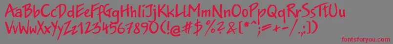 フォントJakobttBold – 赤い文字の灰色の背景