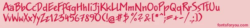 JakobttBold Font – Red Fonts on Pink Background