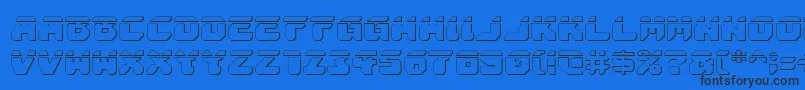 AstropolisLaser3D Font – Black Fonts on Blue Background