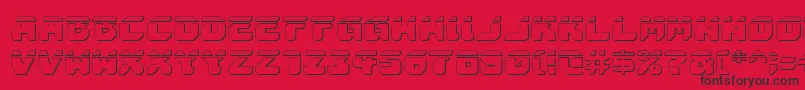 AstropolisLaser3D-Schriftart – Schwarze Schriften auf rotem Hintergrund