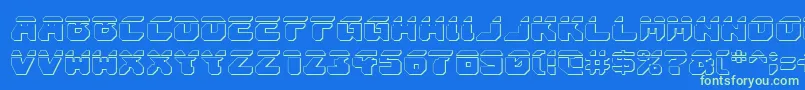 AstropolisLaser3D Font – Green Fonts on Blue Background