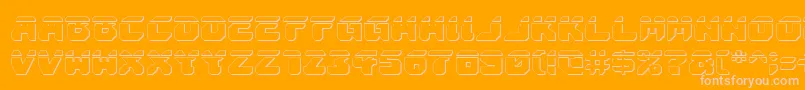 AstropolisLaser3D-Schriftart – Rosa Schriften auf orangefarbenem Hintergrund