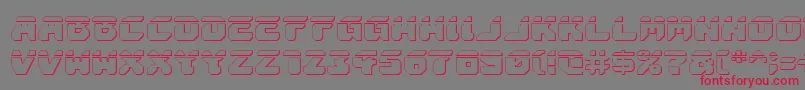 フォントAstropolisLaser3D – 赤い文字の灰色の背景