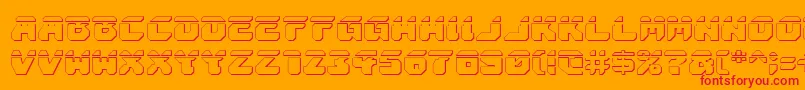 Fonte AstropolisLaser3D – fontes vermelhas em um fundo laranja