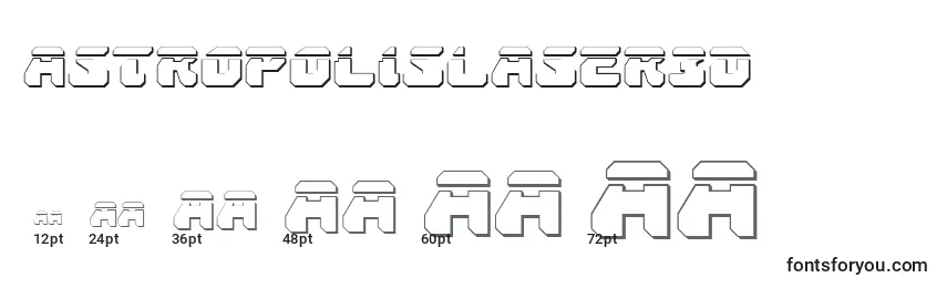 Размеры шрифта AstropolisLaser3D