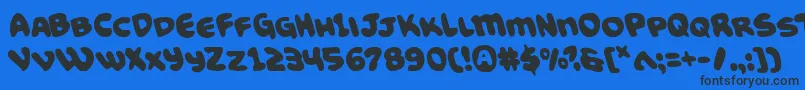 Funnypagesleft Font – Black Fonts on Blue Background