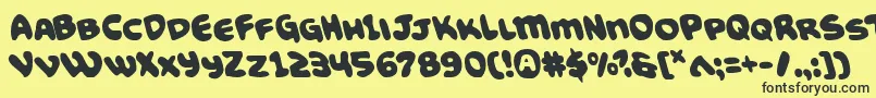 Funnypagesleft Font – Black Fonts on Yellow Background