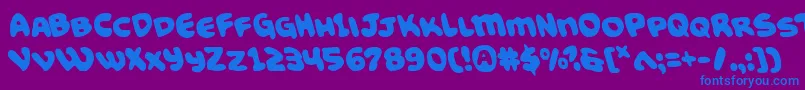 Funnypagesleft Font – Blue Fonts on Purple Background