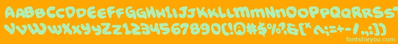 Funnypagesleft Font – Green Fonts on Orange Background