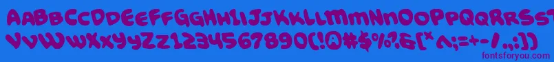 Funnypagesleft Font – Purple Fonts on Blue Background