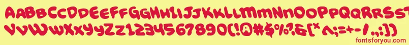 Funnypagesleft Font – Red Fonts on Yellow Background