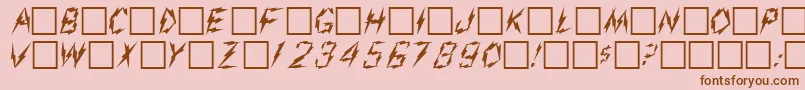 フォントAarcoverPlain.001.001 – ピンクの背景に茶色のフォント