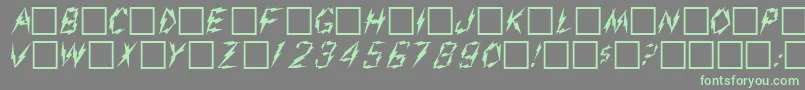 フォントAarcoverPlain.001.001 – 灰色の背景に緑のフォント