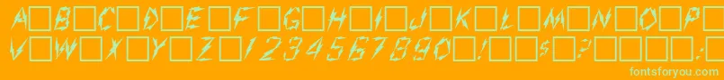フォントAarcoverPlain.001.001 – オレンジの背景に緑のフォント