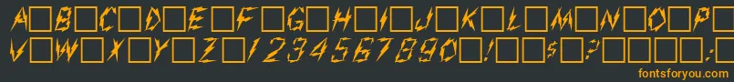 フォントAarcoverPlain.001.001 – 黒い背景にオレンジの文字