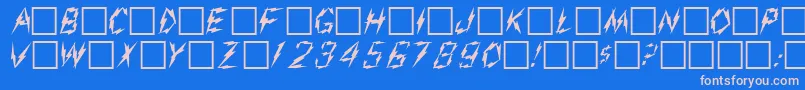 フォントAarcoverPlain.001.001 – ピンクの文字、青い背景