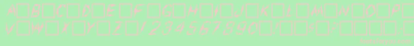フォントAarcoverPlain.001.001 – 緑の背景にピンクのフォント