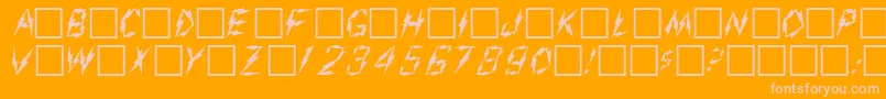AarcoverPlain.001.001-fontti – vaaleanpunaiset fontit oranssilla taustalla