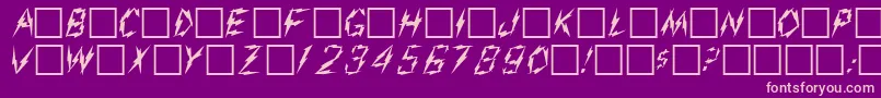フォントAarcoverPlain.001.001 – 紫の背景にピンクのフォント