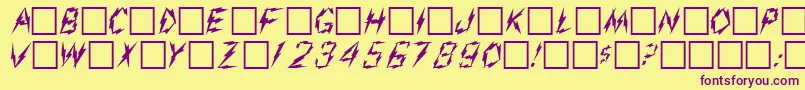 Czcionka AarcoverPlain.001.001 – fioletowe czcionki na żółtym tle