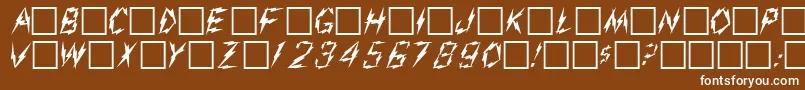 フォントAarcoverPlain.001.001 – 茶色の背景に白い文字