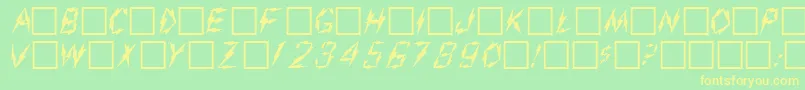 フォントAarcoverPlain.001.001 – 黄色の文字が緑の背景にあります