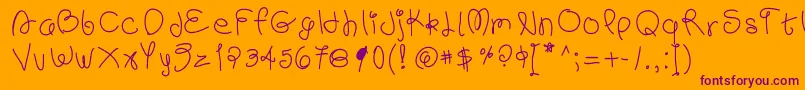 Scribb Font – Purple Fonts on Orange Background