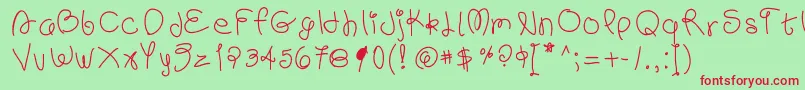 Scribb Font – Red Fonts on Green Background