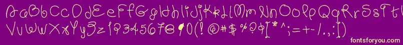 Scribb Font – Yellow Fonts on Purple Background