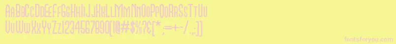 Namesakenf-fontti – vaaleanpunaiset fontit keltaisella taustalla