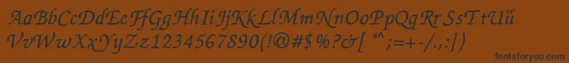 ZapChance-Schriftart – Schwarze Schriften auf braunem Hintergrund