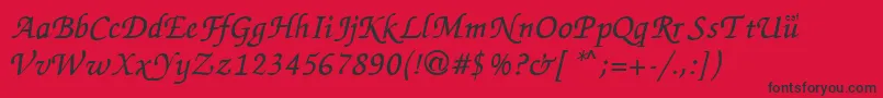 フォントZapChance – 赤い背景に黒い文字